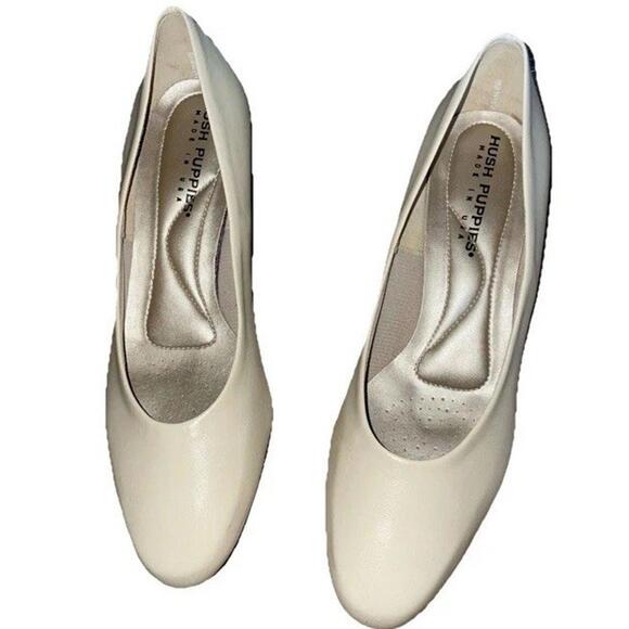 Hush Puppies Vintage Dress Shoes Women's 7.5 Beige USA Made - Picture 8 of 9